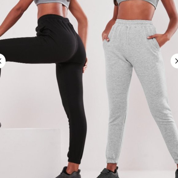 Missguided Pants Jumpsuits Missguided Black And Grey Two Pack Basic Joggers Poshmark